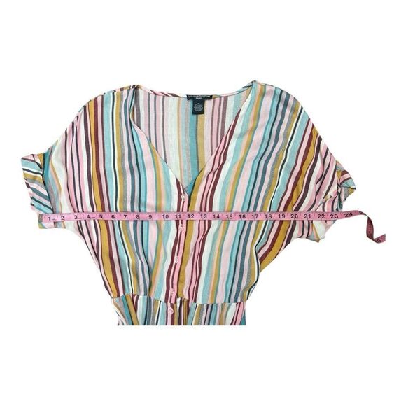 Chelsea & Theodore Rainbow Striped Multicolor Maxi Dress Size M Casual Relaxed - Picture 4 of 9